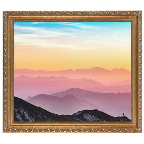 8” x 10” Dark Gold with Beads - Picture Frame with Regular Glass - Finished size 10.3” x 12.3”