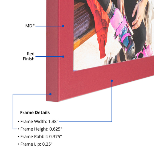 ArtToFrames 1.375" Custom Poster Frame – Red Stain On Beech Wood, Made To Order In USA, 4119 Large
