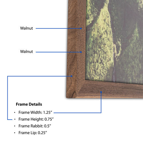 Golden State Art 16x20 Wood Picture Frame With Real Glass - Black, 1.25" Wide, Wall Mount, Single Photo/Poster Frame