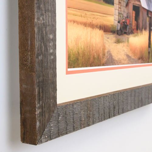 16x24 Real Reclaimed Brown Barnwood 1.5 Inch picture frame