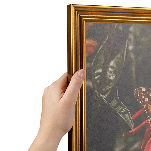 ArtToFrames 10x30 Gold Wood Picture Frame - 1 Inch Wide With Plexi Glass & Hanging Wire