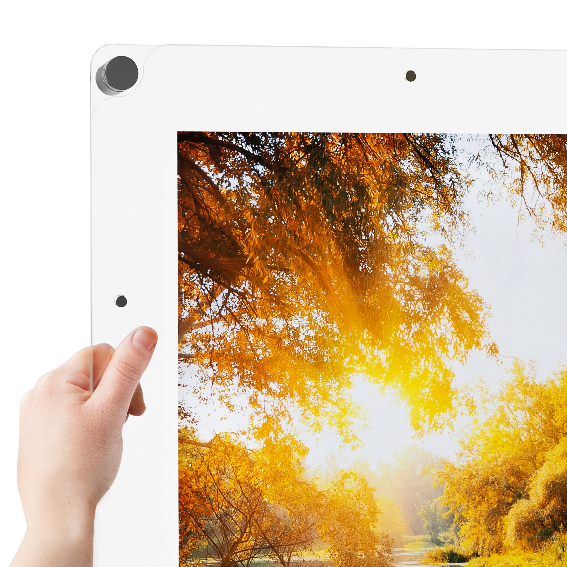 8x10 Inch Magnetic Acrylic Frame - Chrome